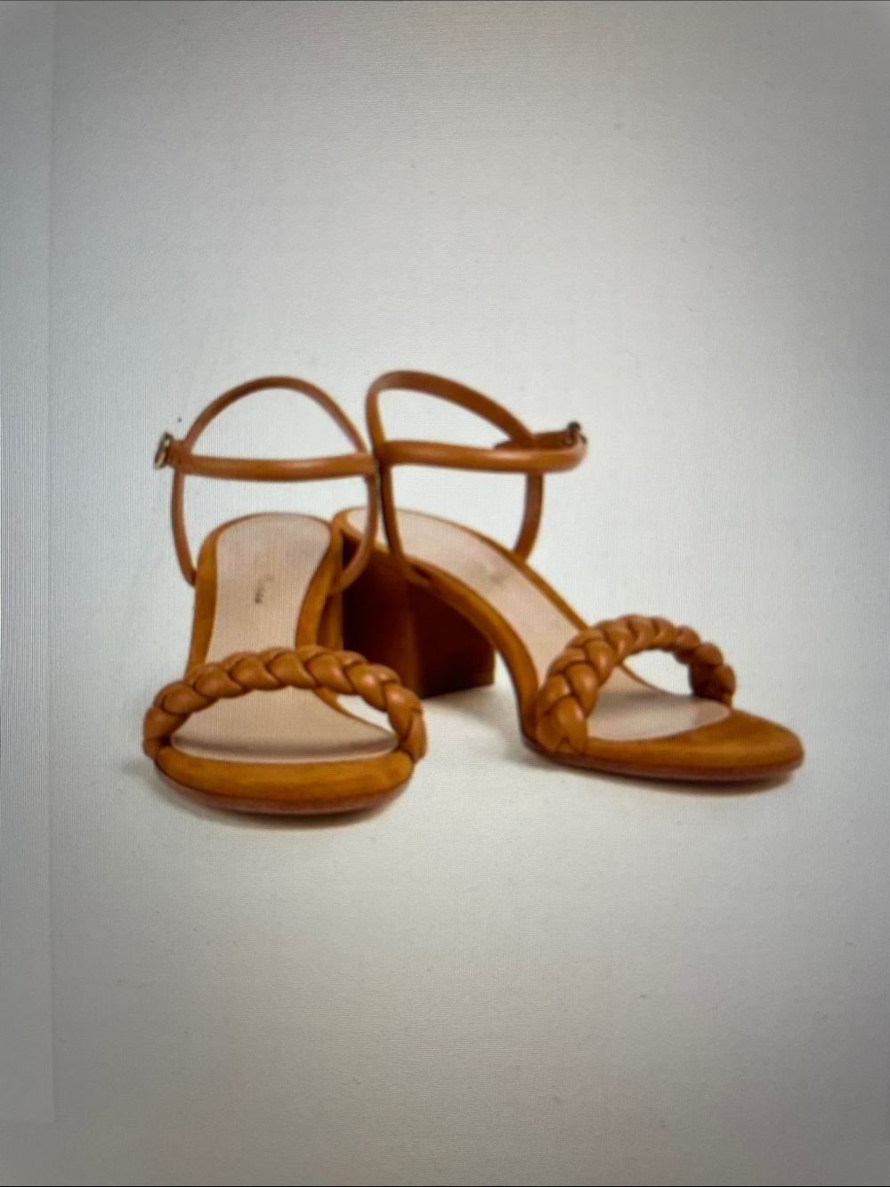 Gianvito Rossi caramel Cruz braided sandal sz 37.5